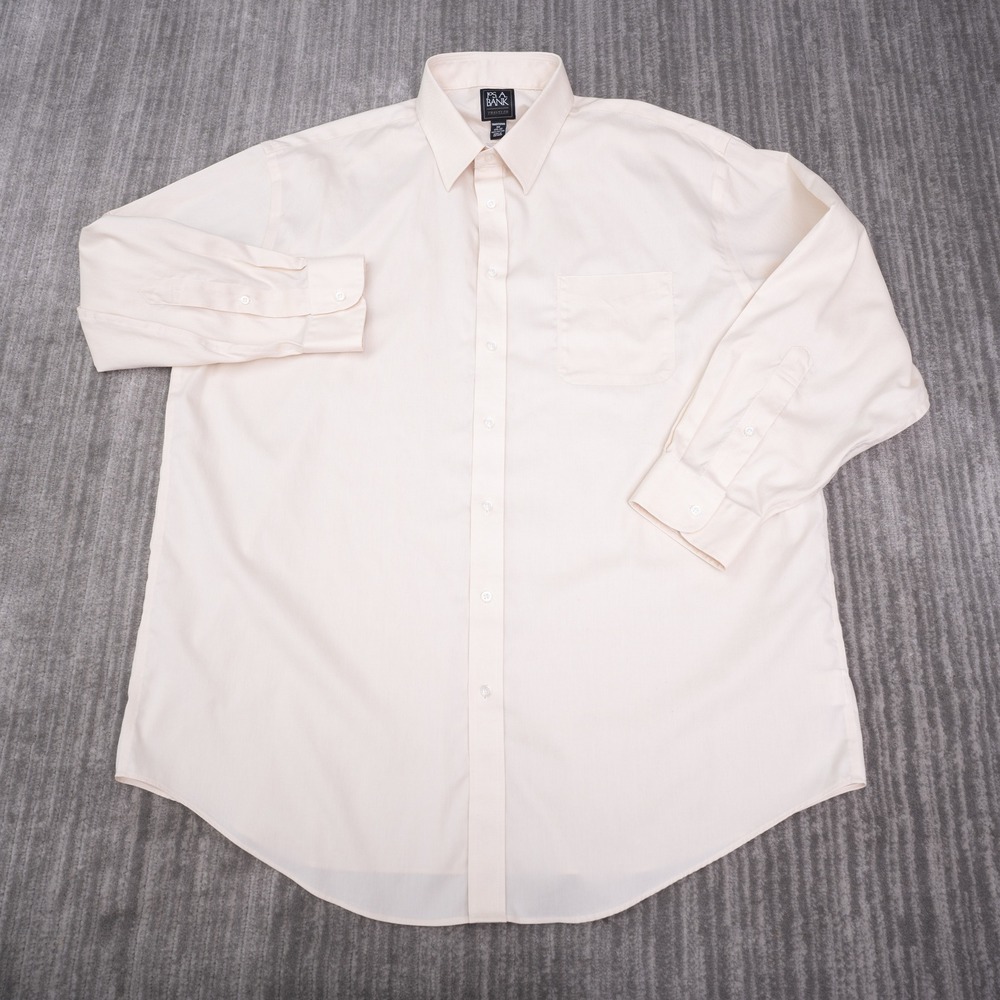 Jos. A. Bank Button Down Shirt Mens 17.5-33 Peach Excellent Traveler Cotton